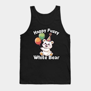 Happy Party White Bear Tank Top